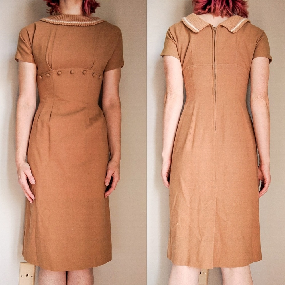 Vintage Mindy Ross Fitted Crochet Collar Dress ❤ - Picture 3 of 8